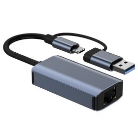 USB C Ethernet Network Adapter For Macbook Pro Laptop 1000 Mbps USB-C 3 0 To RJ45 Dual USB 3.0 Type-C Network Card Lan Samsung Gift For Birthday/Easte