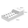 50W 2.4A/1A 10-Port USB Charging Station with Intelligent Short Circuit Protection & Intelligent Current Distribution - Desktop USB Charger Hub for Ch